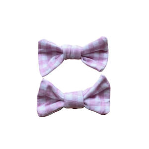 Bubba Deluxe - Bow Clip Set | Berry Gingham