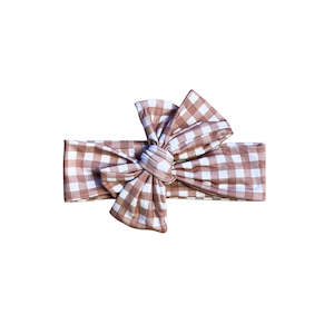 Bubba Deluxe - Bow Headwrap | Caramel Gingham