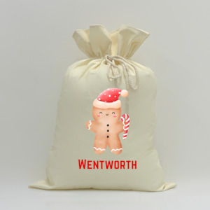 MLW By Design - Personalised Gingerbread Man Santa Sack