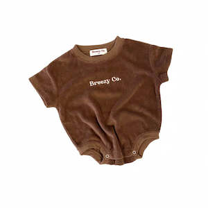 Brands: Breezy Co. - Terry Bubble Romper | Chocolate