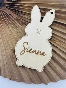 Timber Tinkers - Personalised Easter Tag Bunny