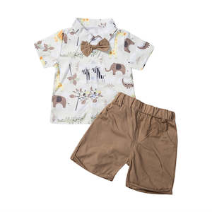 Safari Bow Tie & Shorts Set