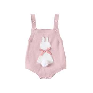 Easter Collection: Fluffy Bunny Pink Romper