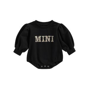 Mini Long Sleeve Romper | Black