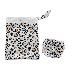 Anchor & Arrow - Reusable Swim Nappy & Wet Bag | Leopard