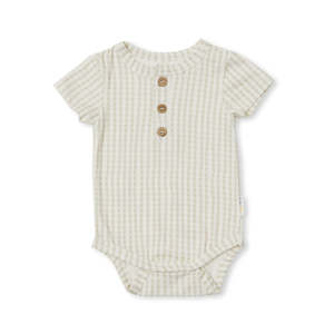 Indigo Lellow: Indigo & Lellow - Jamie Bodysuit | Sage Gingham