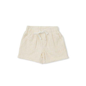 Indigo & Lellow - Cary Pocket Shorts | Beige Gingham