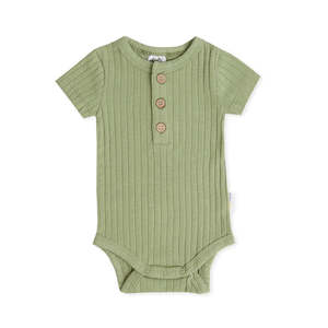 Indigo Lellow: Indigo & Lellow - Jamie Bodysuit | Rib Fern Green