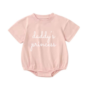 Fathers Day Collection: MLW By Design - Daddy's Princess T-shirt Romper | Pink