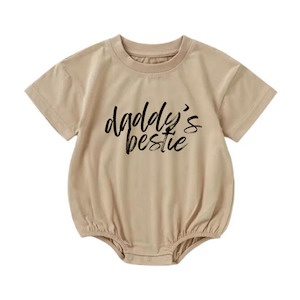 Fathers Day Collection: MLW By Design - Daddy's Bestie T-shirt Romper | Sand