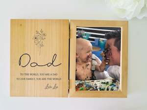 Fathers Day Collection: Timber Tinkers - Personalised Father's Day Photo Frame | Floral Dad