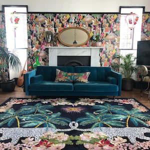 Internet only: Wendy Morrison Rug - Leopard Palms Dark