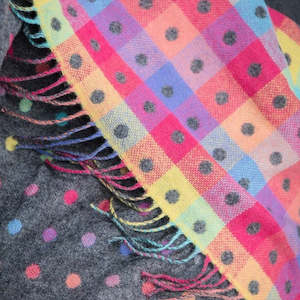 Spot Rainbow Lambswool Throw from Foxford Mills