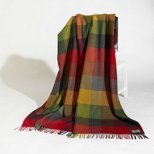 Autumn Check Heritage Lambswool Throw from Foxford Mills