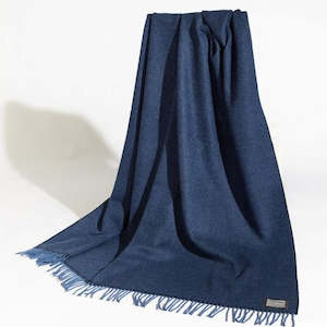 Denim Cashmere and Lambswool Cong Throw from Foxford Mills