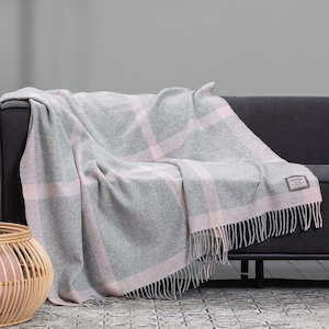 Cashmere and Lambswool Windowpane Corrib Throw from Foxford Mills