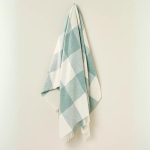 Checkboard Eucalyptus Merino Wool Throw