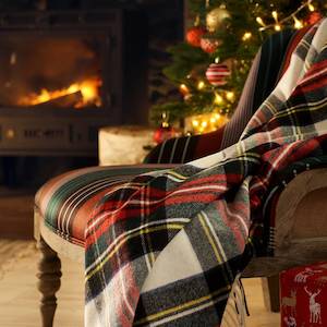 Dress Stewart Tartan Merino Wool Throw