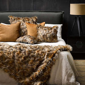 Luxury Imitation Fur Throw - Red Fox