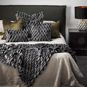 Internet only: Luxury Imitation Fur Throw - Guinea Fowl