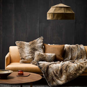 Luxury Imitation Fur Throw - Sable