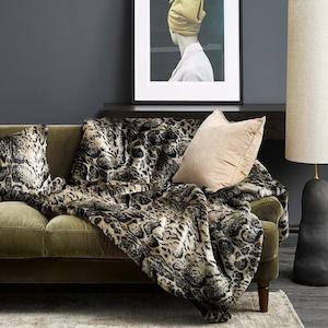 Luxury Imitation Fur Throw - African Leopard