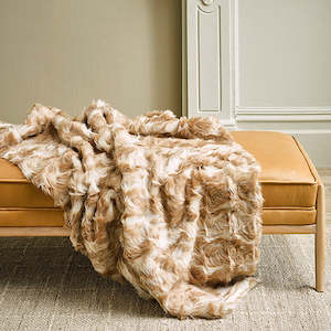 Luxury Imitation Fur Throw - Vintage Squirrel Fawn