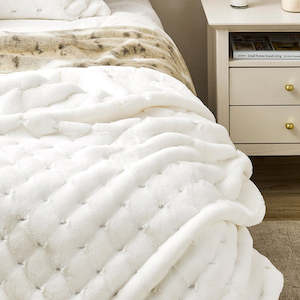 Luxury Imitation Fur Throw - Valentina White