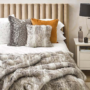 Luxury Imitation Fur Throw - Grey Coyote