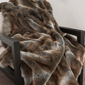 Luxury Imitation Fur Throw - Striped Elk