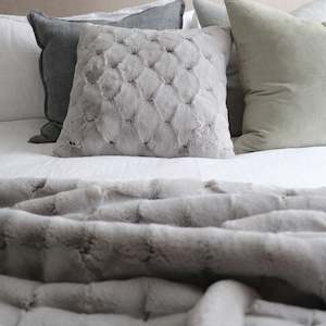 Luxury Imitation Fur Throw - Valentina Grey