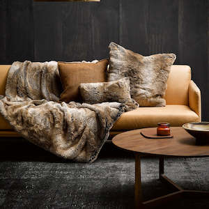 Internet only: Luxury Imitation Fur Cushion - Sable