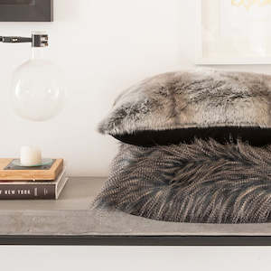 Luxury Imitation Fur Cushion - Silver Marten