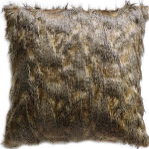 Internet only: Luxury Imitation Fur Cushion - Red Fox