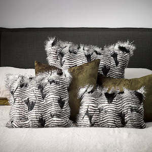 Luxury Imitation Fur Cushion - Silver Pheasant