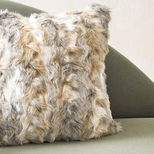 Internet only: Luxury Imitation Fur Cushion - Vintage Squirrel Grey