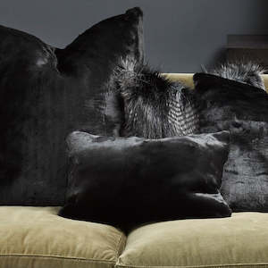 Luxury Imitation Fur Cushion - Black Panther