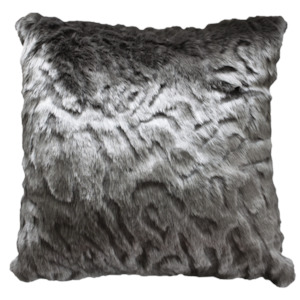 Luxury Imitation Fur Cushion - Pewter Chinchilla