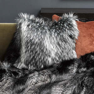 Luxury Imitation Fur Cushion - Alaskan Wolf