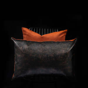 Lizard Faux Leather Cushion - Volcano