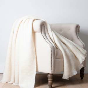 Luxury Mohair Throw - Ivory