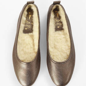 Leather Ballet Slippers - Bronze