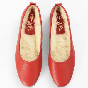 Red Leather Ballet Slippers