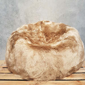 New Zealand Long Wool Sheepskin Bean Bag - Butterscotch