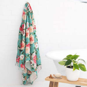 Fleur Turkish Towel - Aqua