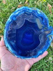 Jewellery: Large Agate Slice - Blue