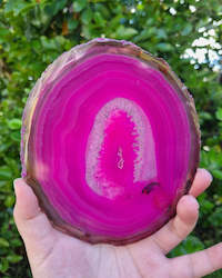 Jewellery: Large Agate Slice - Pink