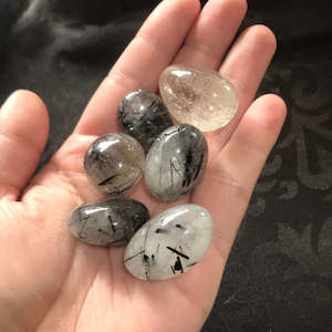 Black Tourmaline In Quartz Tumble