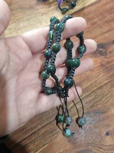 Moss Agate Macrame Bracelets