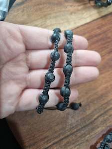 Unpolished Shungite Macrame Bracelet